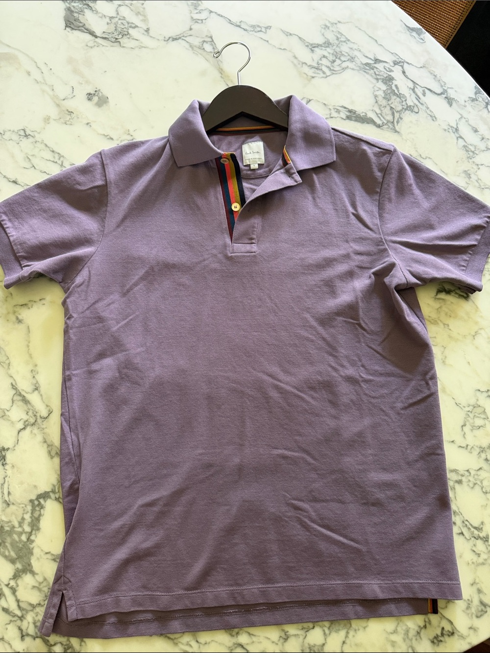 Men's Lavender Polo Shirt with Contrast Placket